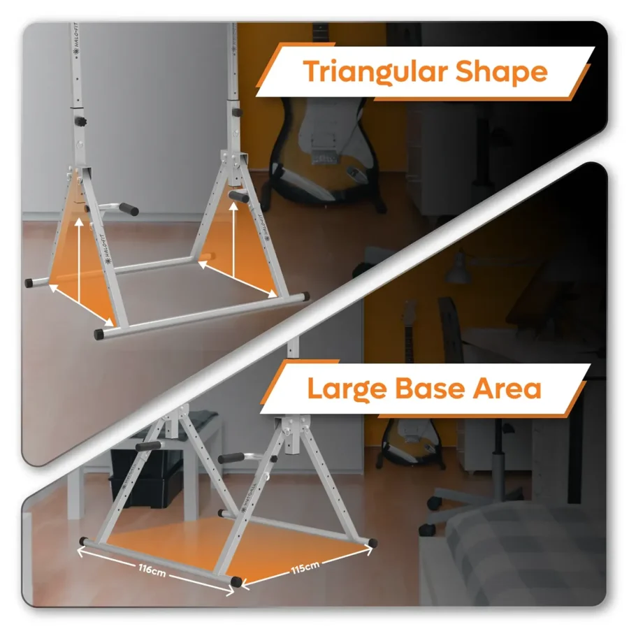 Drążek Wielofunkcyjny Stacjonarny Składany z Poręczami do Dipów do120kg