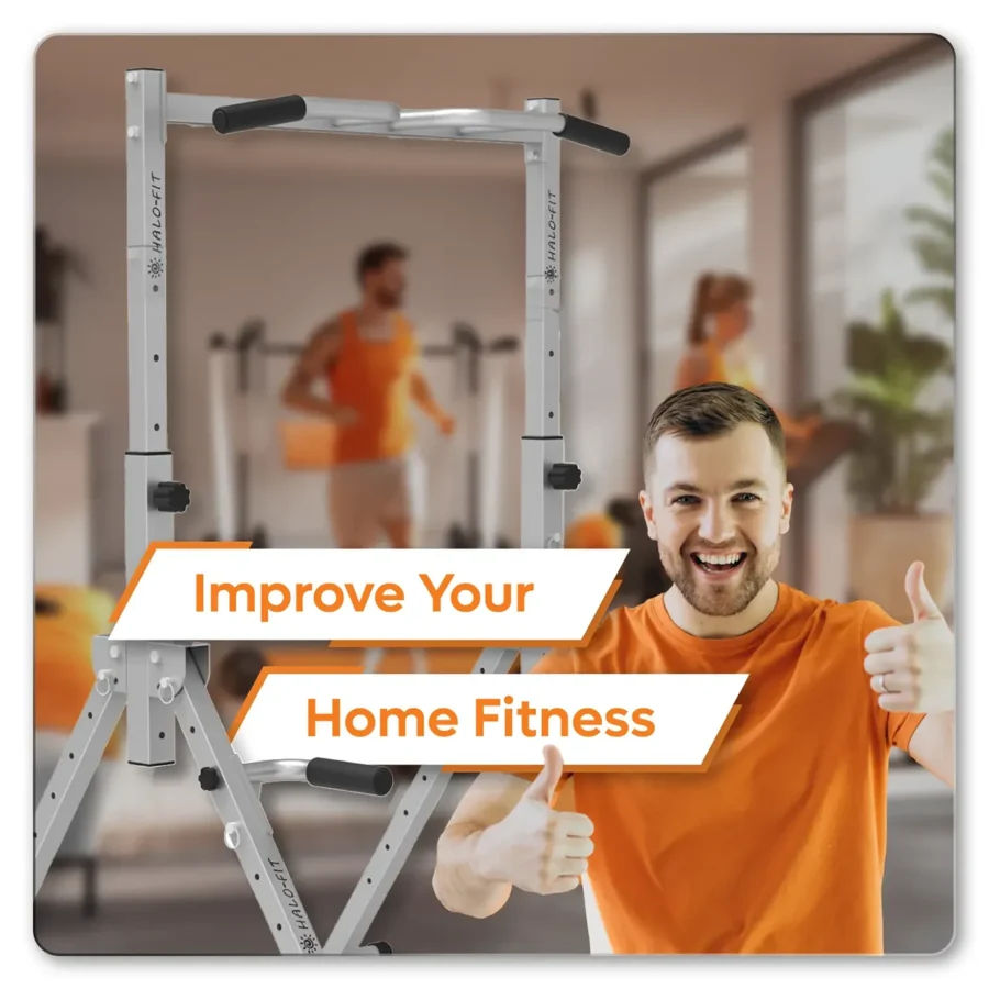 Drążek Wielofunkcyjny Stacjonarny Składany z Poręczami do Dipów do120kg