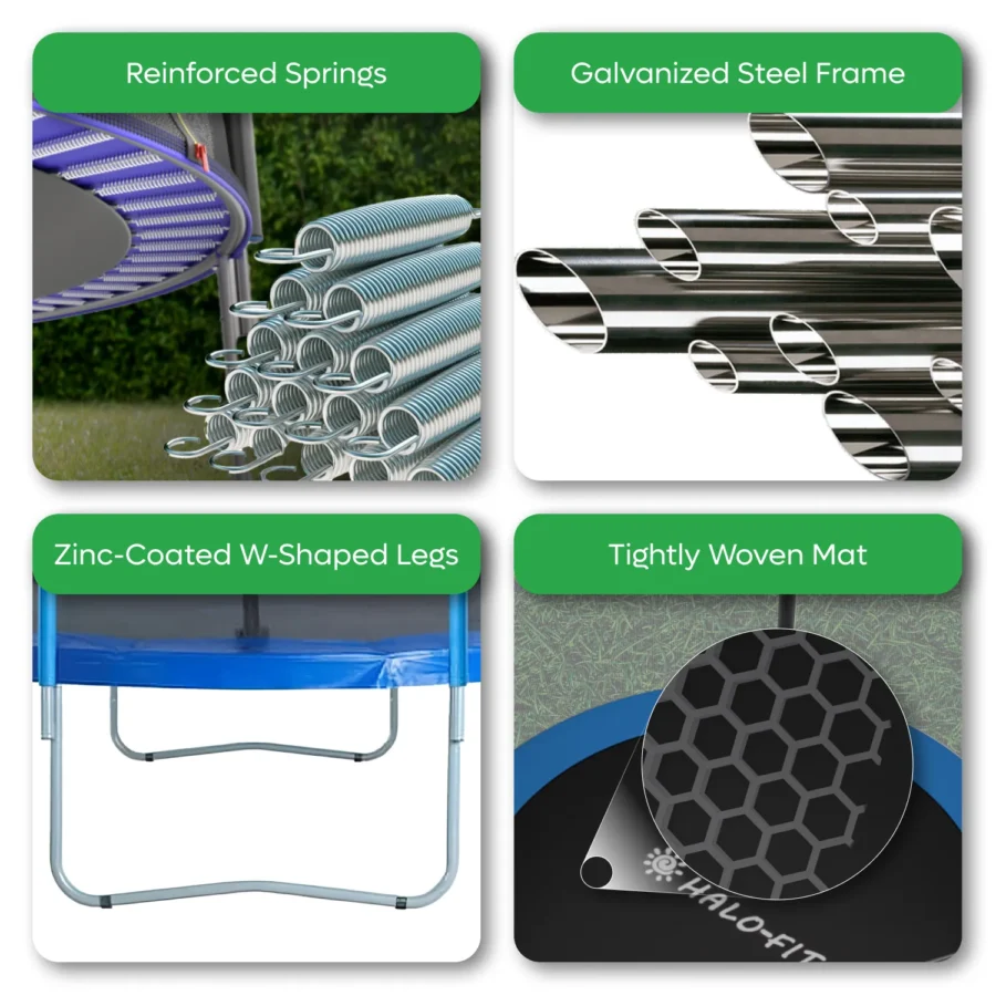 3 Duża Trampolina Ogrodowa 10FT z siatką i draninką – Bezpieczna i Trwała