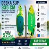 Deska SUP pompowana do pływania Halo-Fit 335cm zielona z wiosłem i pompką okazja komplet stabilna i trwała Deska SUP pompowana do pływania Halo-Fit 335cm zielona z wiosłem i pompką okazja
