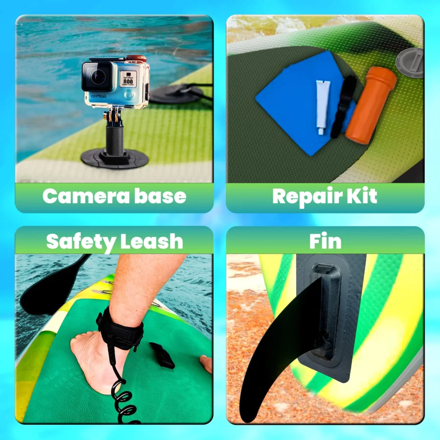 Deska SUP 335cm zielona z wiosłem i pompką