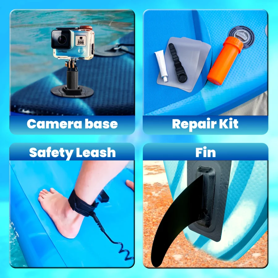 Deska SUP 335cm Niebieska – pompowana z wiosłem i pompką