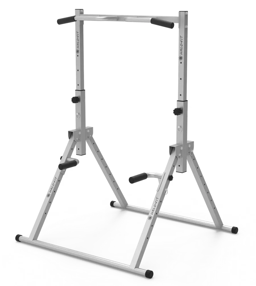 Drążek Wielofunkcyjny Stacjonarny Składany z Poręczami do Dipów do120kg