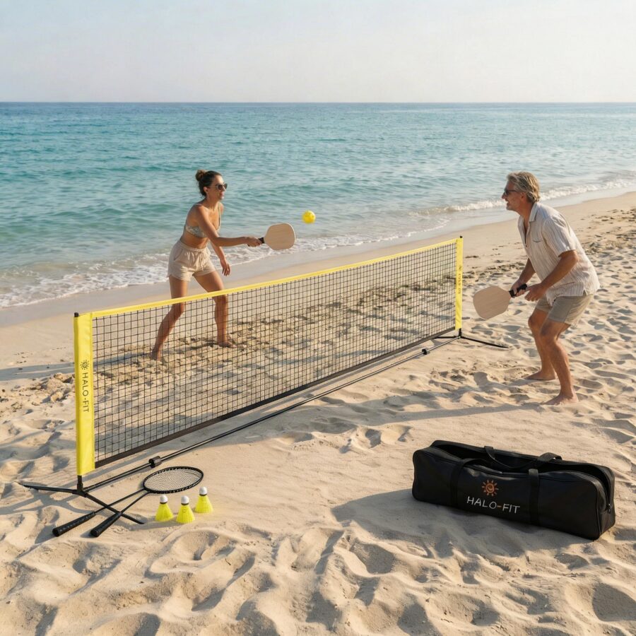 Badminton pikleball siatka ze stelażęm raketki, lotki i piłeczki - cały zestaw w torbie do gry tanio Badminton pikleball siatka ze stelażęm raketki, lotki i piłeczki - cały zestaw w torbie do gry