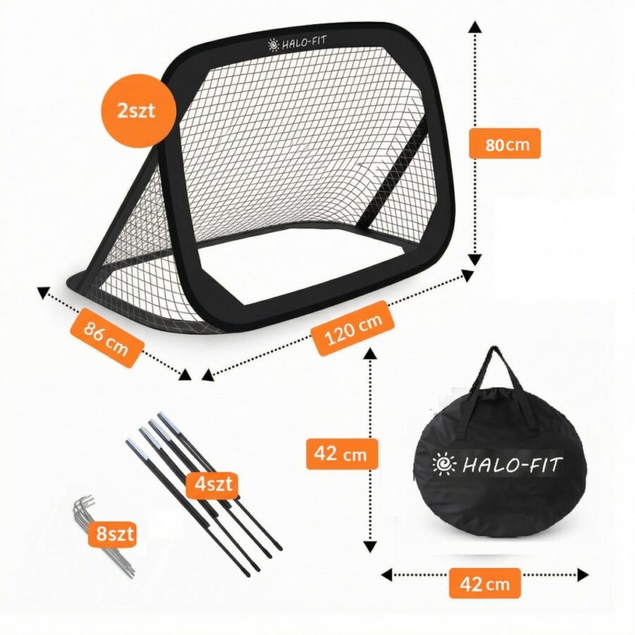 Bramki do piłki noznej HaloFit zestaw 2szt z torbą Bramki Piłkarskie Samorozkładające Do Piłki Nożnej zestaw 2 Szt