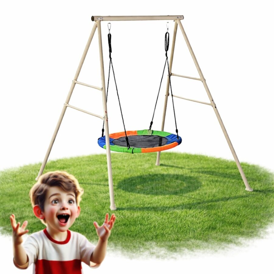 Huśtawka bocianie gniazdo HaloFit metalowa rama Huśtawka bocianie gniazdo ze stelażem metalowym HaloFit trwała bezpieczna