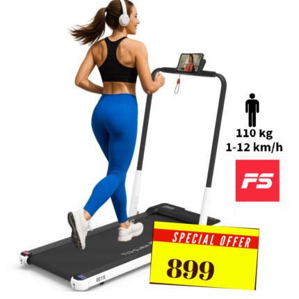 Bieżnia elektryczna domowa składana cicha z aplikacją FitShow Halofit X150 110kg 12km/h