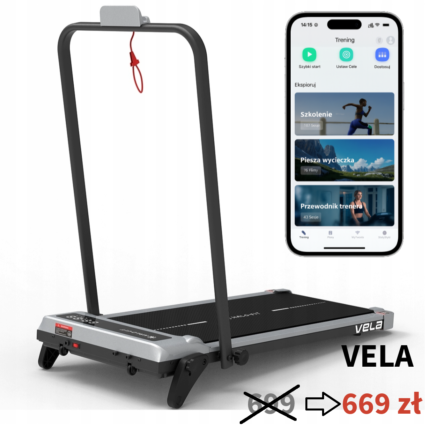 Bieżnia Elektryczna Domowa Składana Kompaktowa z regulacją kąta i Aplikacją FitShow/ Halo-Fit VELA