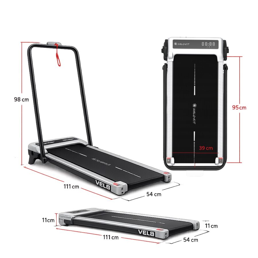 Bieżnia domowa składana kompaktowa Halo-Fit Vela wymiary Halo-Fit Vela Bieżnia Domowa Skladana Kompaktowa z regulacja kąta i Fitshow