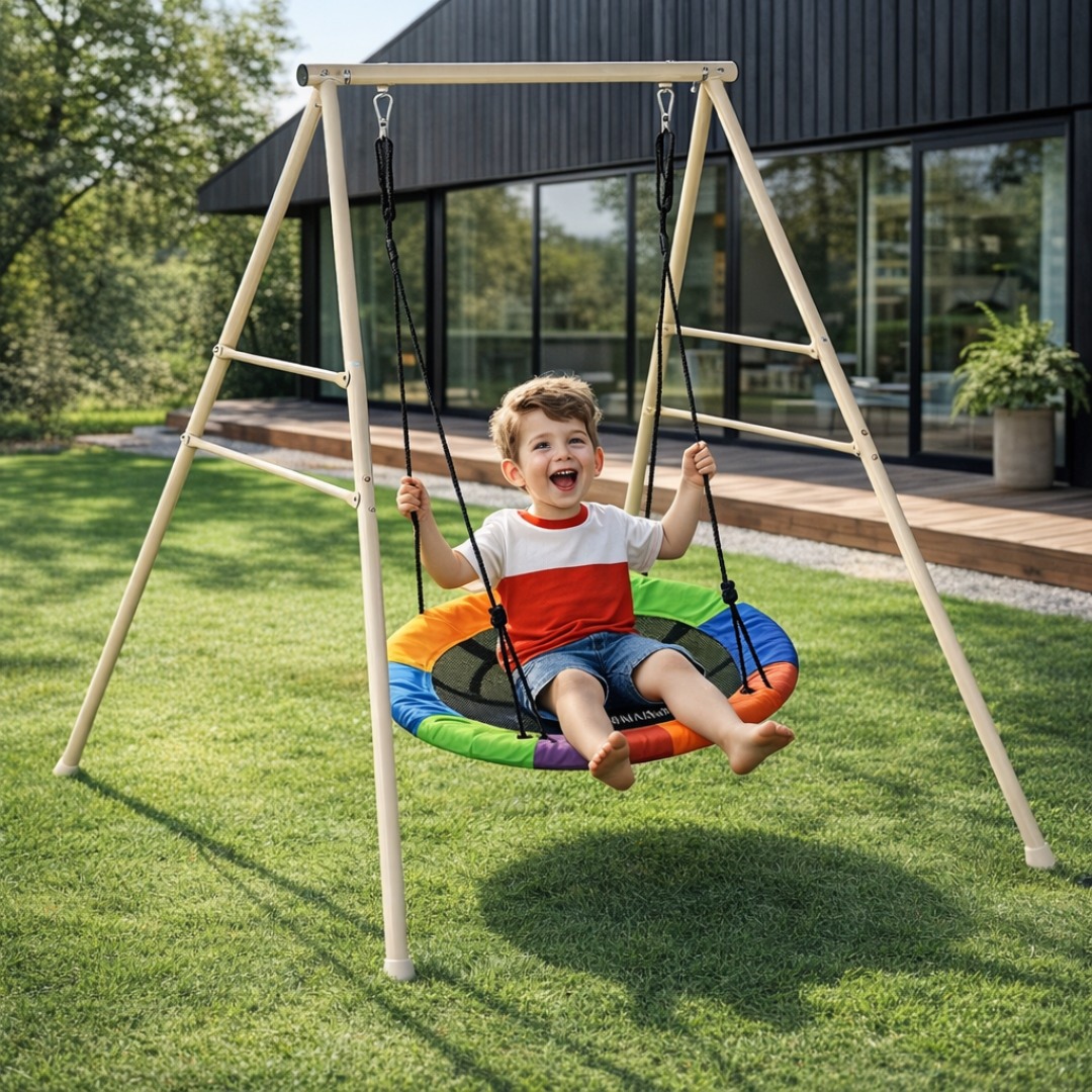 Huśtawka bocianie gniazdo ze stelażem metalowym HaloFit wymiary