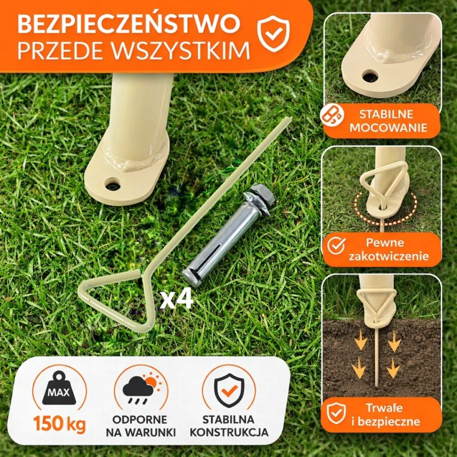 Huśtawka Halofit mocna metalowa rama bocianie gniazdo Huśtawka Bocianie Gniazdo Przeceniona do 100 kg Ze Stelażem Stabilna i Trwała