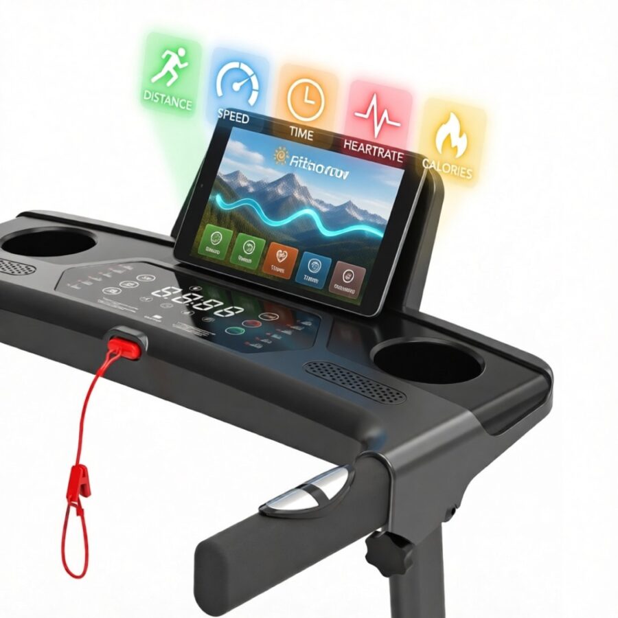 Untitled (24) Bieżnia domowa składana HaloFit Eva 12kmh FitShow Czujniki pulsu Regulacja kąta