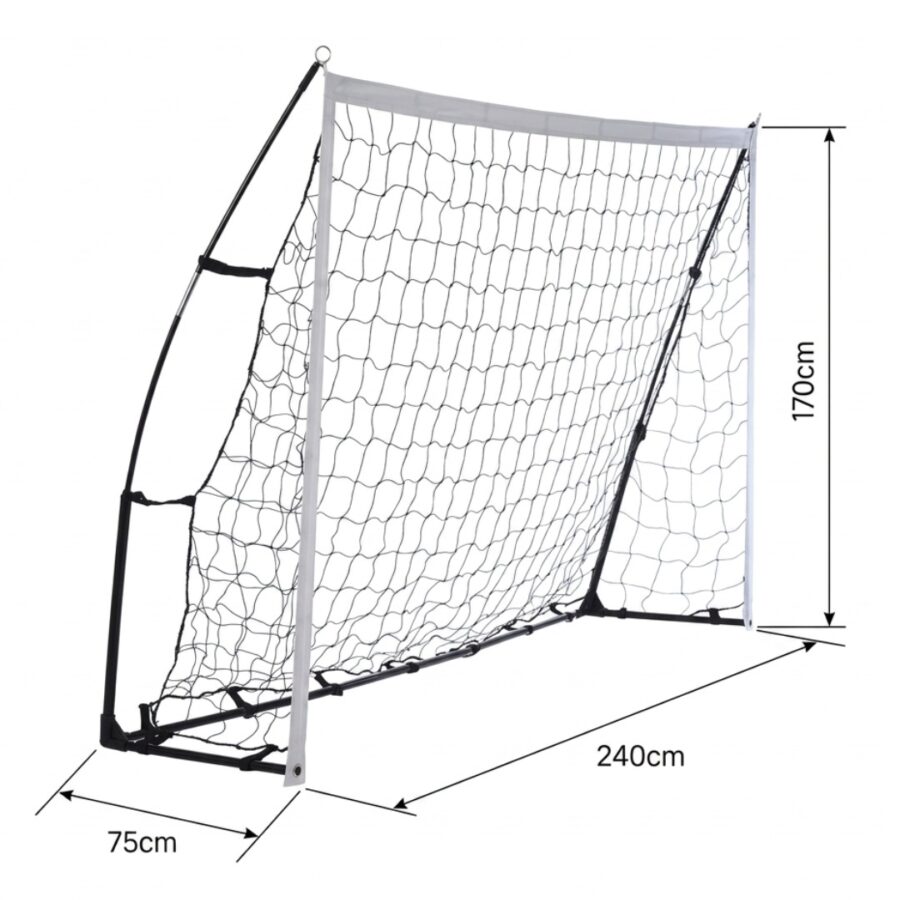 Składana bramka piłkarska z torbą i włóknem szklanym 240x170 cm - lekka i szybka w montażu