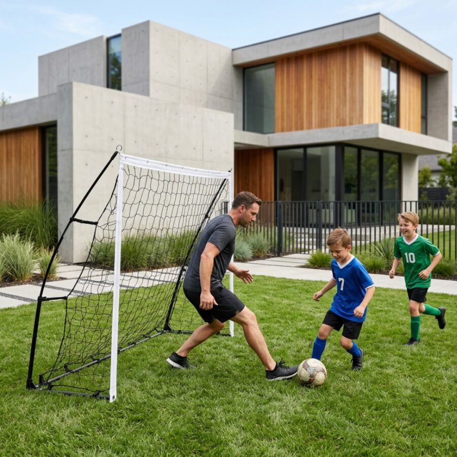 Składana bramka piłkarska z torbą i włóknem szklanym 240x170 cm - lekka i szybka w montażu