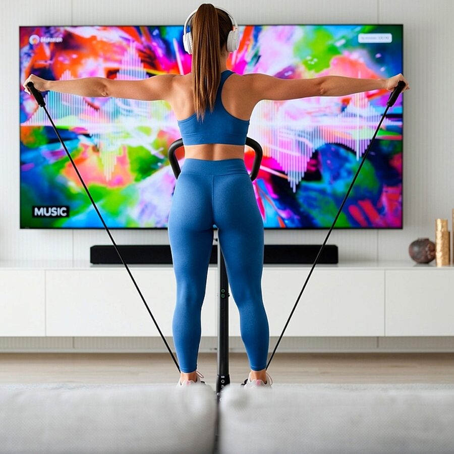 Stepper skrętny z kolumną i linkami - domowy trening fitness