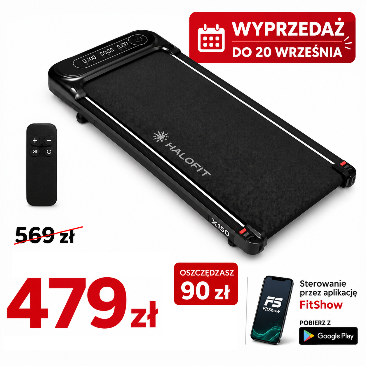Bieżnia do chodzenia Elektryczna Domowa Spacerowa X50 widok z góry