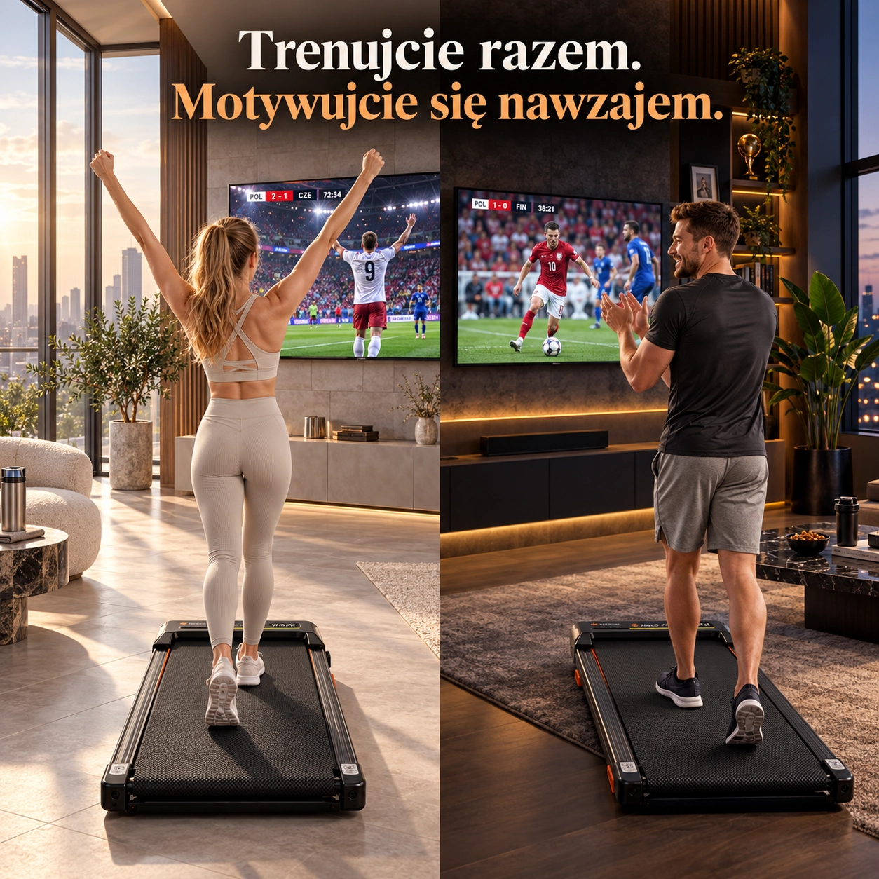 Wspólny trening z bieżnią domową HALO-FIT LUNA