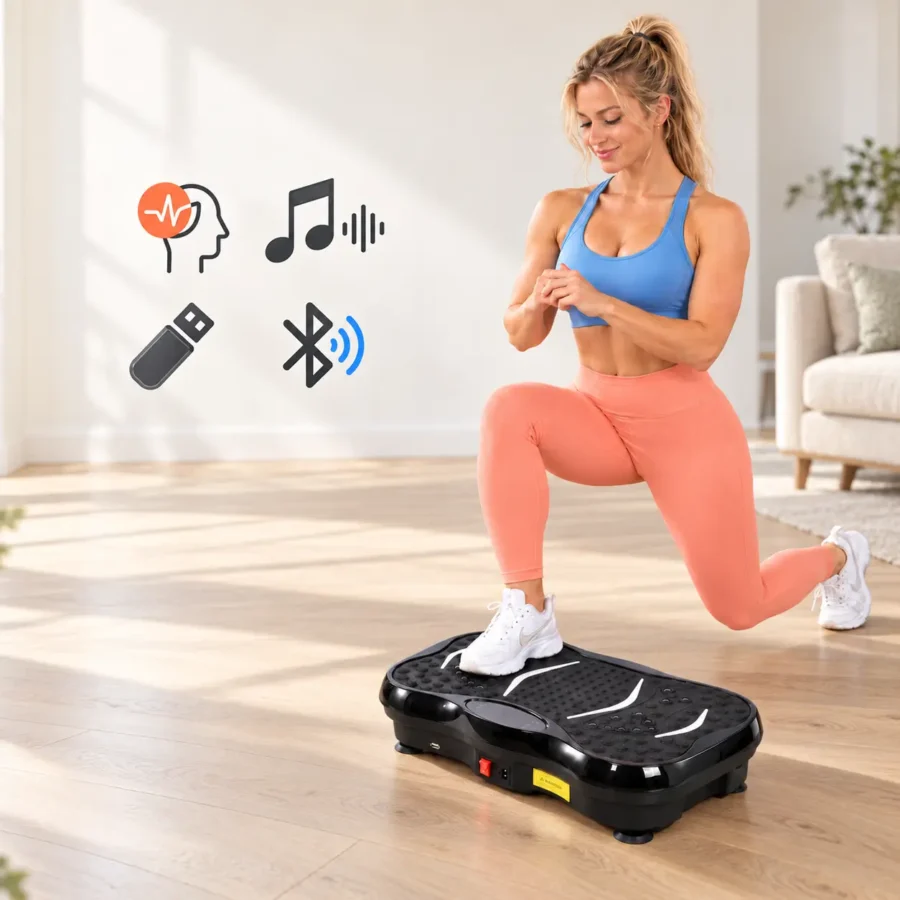 Platforma Wibracyjna Do Ćwiczeń Z Linkami 5 Programów Pilot 150 Kg HALO-FIT